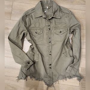 Free People Khaki Utility Jacket
